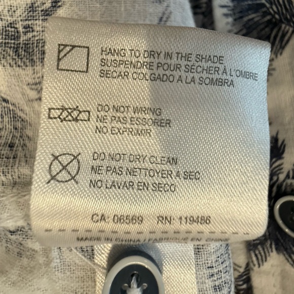 Heritage Blue Floral Men's Shirt Linen Blend Size XL - Picture 5 of 5